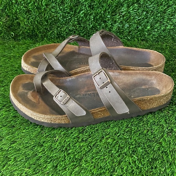 Birkenstock Shoes - Birkenstock Mayari Slide Leather Sandals Women's 8 EU 39 Brown Regular